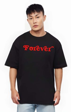 Bowlifestyle Men New Arrival Round Neck, Pure Cotton Over Size Printed Black T-Shirt